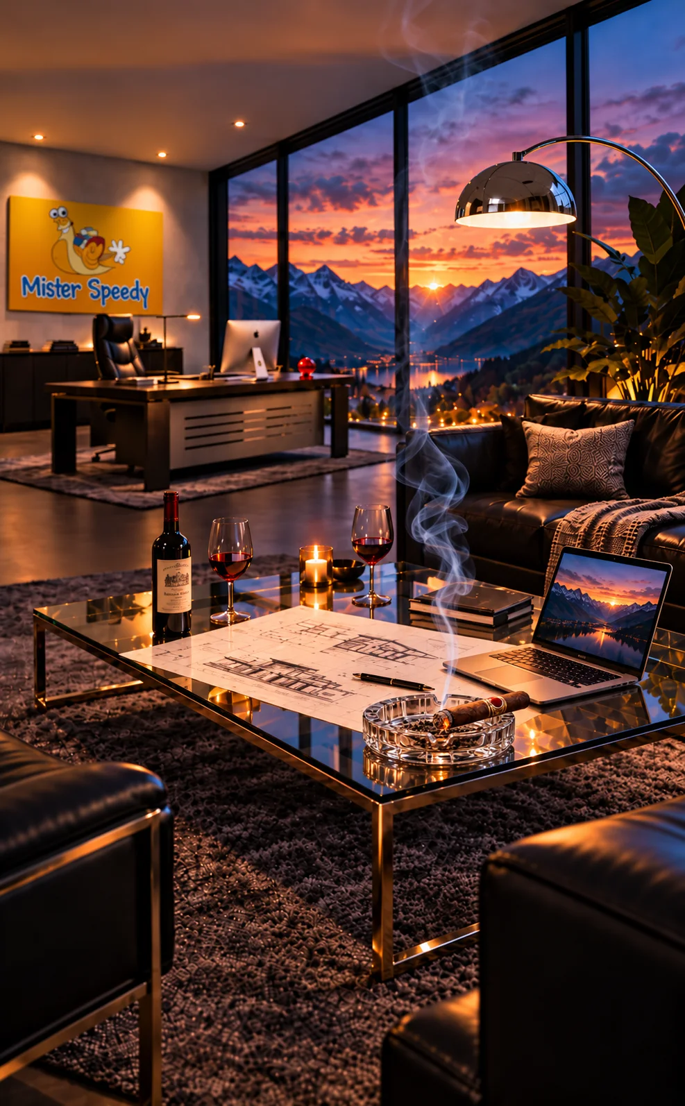 Mein Büro in der Abendstimmung